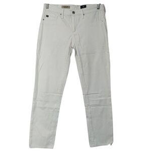 AG Adriano Goldschmied The Stilt Crop Cigarette Crop White Jeans Size 27